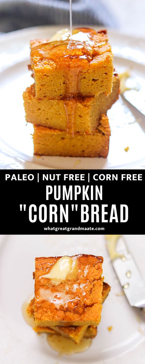 Coconut Flour Cornbread, Pumpkin Recipes Side Dish, Paleo Cornbread, Paleo Thanksgiving Recipes, Paleo Bread Recipe, Pumpkin Cornbread, Paleo Thanksgiving, Savory Pumpkin, Paleo Side Dishes