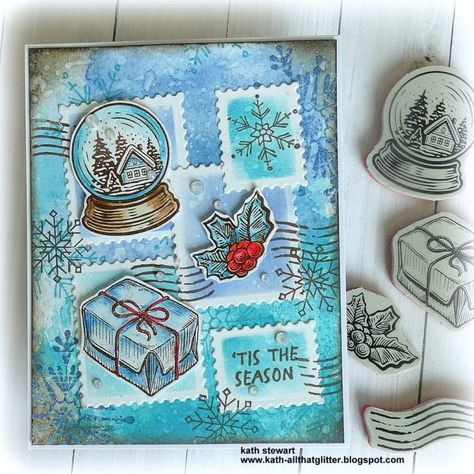 Simon Says: Christmas/Winter Card | Tim Holtz Christmas Cards, Tim Holtz Christmas, Papercraft Christmas Cards, Dt Projects, Snowflake Images, Tim Holtz Mini, Win Gift Card, Simon Says Stamp Blog, Leaf Cards