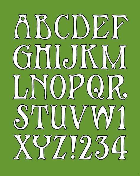 Art deco style alphabet, made in the style of a window lettering that i saw on a picture. Art Deco Hand Lettering, Cottagecore Fonts Alphabet, Art Nouveau Alphabet, Lettering Fonts Alphabet, Vintage Fonts Alphabet, Artsy Fonts, Art Deco Lettering, Window Lettering, Green Calligraphy