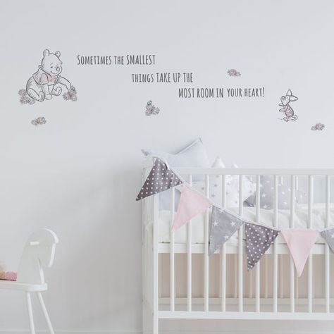 Winnie The Pooh Wall Stickers, Winnie Pooh Nursery Ideas, Small Wall Stickers, Disney Baby Nurseries, Nursery Stickers, Disney Nursery, Baby Gadgets, Nursery Inspo, Kids Bedrooms