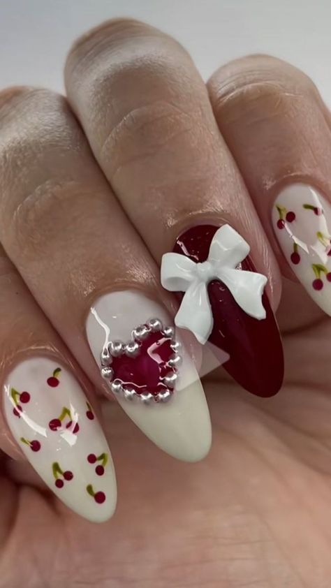 Cherry Wine Nails, Concert Nails, Nails Inspiration Summer, Wine Nails, Special Nails, Cherry Wine, Cherry Nails, Nail Design Inspiration, Casual Nails