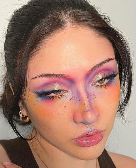 Funky Makeup, Pride Makeup, Rave Makeup, Ethereal Makeup, Unique Makeup, Makijaż Smokey Eye, Dope Makeup, Edgy Makeup, Creative Eye Makeup