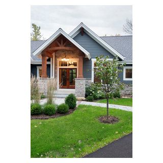 Indian Lore Residence - Craftsman - Exterior - Milwaukee - by Highland Builders LLC | Houzz Craftsman Home Exterior, Craftsman Style Doors, Craftsman Exterior, Craftsman Home, Craftsman Style Home, Craftsman Style Homes, Home Exterior, Exterior Remodel, House With Porch