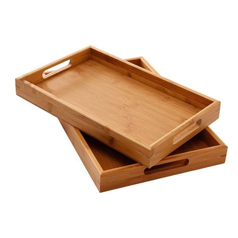 Bamboo Kitchen Cabinets, Wooden Storage Bins, Dinner Tray, Coffee Snacks, Serving Tray Set, Wooden Food, Bed Tray, Food Serving Trays, Breakfast Tray