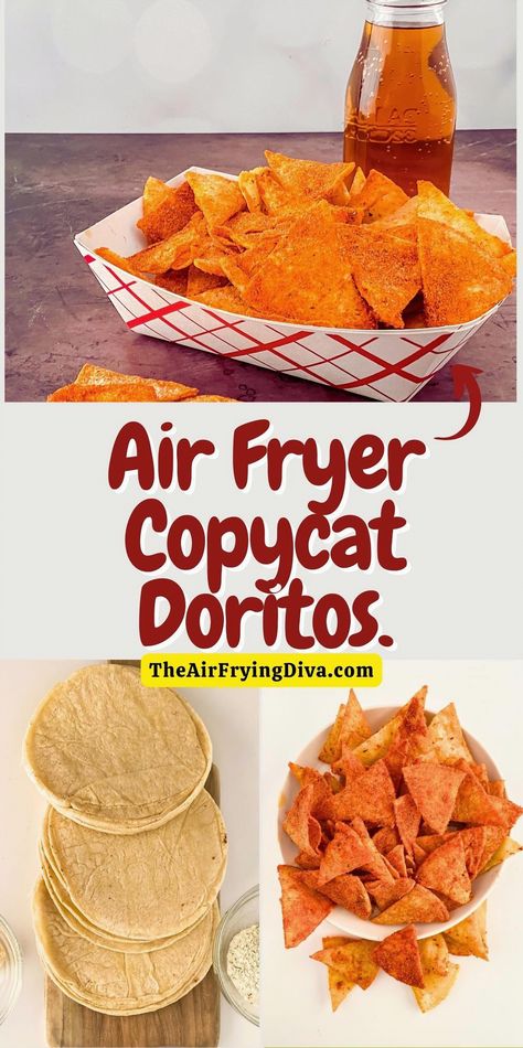 Whip up a tasty treat with these homemade Doritos made in the air fryer. Using tortillas and a flavorful nacho seasoning, this easy snack recipe is perfect for any occasion. For more details, visit theairfryingdiva.com. Nacho Seasoning Recipe, Nacho Seasoning, Cheetos Recipe, Serious Eats Recipes, Homemade Nachos, Air Fry Recipes, Fry Recipes, Appetizer Ideas, Nachos Recipe