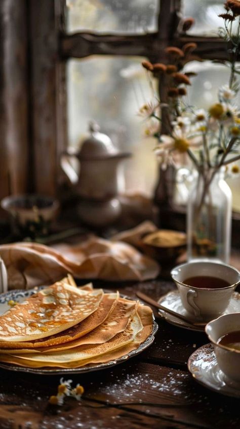 Autumn Breakfast Aesthetic, Crepes Aesthetic, Warm Photography, Breakfast Crepes, Photo Graphy, Breakfast Photography, Breakfast Aesthetic, Food Aesthetics, Cake Photo