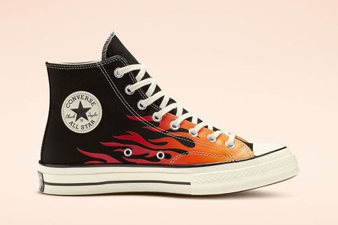 Converse’s Archive Print Chuck 70s Are Literal Flames High Top Chucks, Chuck 70, Unisex Shoes, Spring Shoes, Chucks Converse, Converse Chuck Taylor High Top Sneaker, Converse High Top Sneaker, Top Shoes, Canvas Shoes