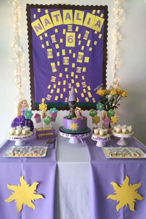 Take a look at this pretty Rapunzel-themed princess birthday party! The dessert table is so pretty! See more party ideas and share yours at CatchMyParty.com #catchmyparty #partyideas #rapunzel #rapunzelparty #tangled #princessparty Tangled Birthday Party Ideas, Rapunzel Cake, Rapunzel Princess, Tangled Birthday Party, Rapunzel Birthday, Rapunzel Birthday Party, Tangled Birthday, Rapunzel Party, Tangled Party