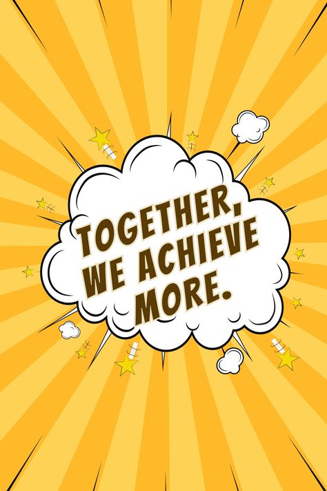 Elevate your space with this inspiring "Together We Achieve More" motivational art. Perfect for fostering a sense of unity and collaboration, this design serves as a powerful reminder of the strength in teamwork. Whether displayed in an office, classroom, or home, it's a great way to encourage collective effort and shared success. Explore a range of products featuring this design, including posters, mugs, t-shirts, and more—ideal for anyone who values the power of working together. Motivational Messages, Motivational Art, Working Together, Inner Strength, Daily Motivation, Daily Quotes, Teamwork, The Fosters, Encouragement