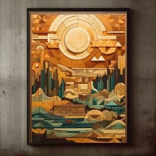 CalmingAesthetic - Etsy Canada Abstract Wood Art, Abstract Wood Carving, Wood Artwork, Sun Nature, Nature Artwork, Large Poster, Nature Indoors, Wood Carved, Nature Wall