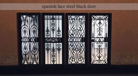 KSimbleton's Sims 4 Blog - leo-sims:  daer0n:   Outdoor Security Lights &... Sims 4 Controls, Outdoor Security Lights, Spanish Furniture, Spanish Lace, Steel Security Doors, Sims 4 Blog, Content Design, Sims Games, Black Doors