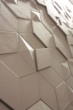 Modern Wall Paneling on Pinterest | Cozy Cafe Interior, 3d Wall ... Bathroom Design Commercial, تاج محل, Leather Wall Panels, Diamond Tile, Leather Wall, Wall Panelling, Material Textures, 3d Wall Panels, Wall Finishes