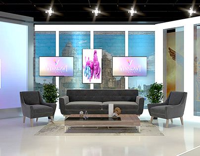 Tv Studio Set Design Ideas, Podcast Setup, Video Set, Architecture Set, Tv Set Design, Tv Studio, Recording Studio Design, Church Furniture, Podcast Studio