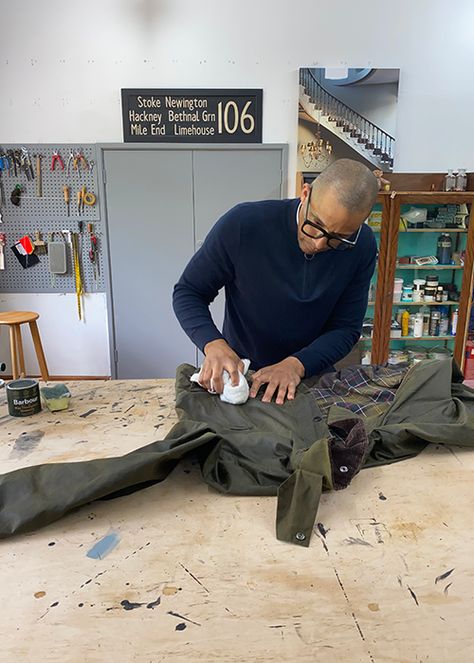 Rewaxing Jacket with Jay Blades Barbour Aesthetic, Jay Blades, Barbour Coat, Fire Building, Brittany Bathgate, Barbour Clothing, Building Memories, British Beaches, Barbour Wax