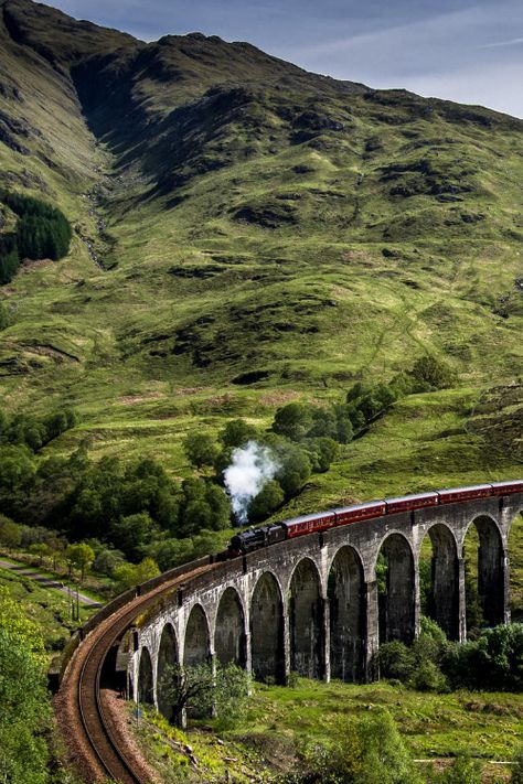 Beusilver — expressions-of-nature: Glenfinnan Viaduct by:... Scotland Hogwarts, Glenfinnan Viaduct, Scotland Itinerary, Itinerary Ideas, Glen Coe, Scotland Highlands, Hogwarts Express, Scotland Travel, A Bridge