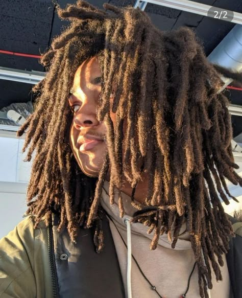 Locs Men Long, Black Locs Aesthetic, Free Form Hair, Messy Locs Men, Mens Freeform Locs, Full Head Of Locs Men, Brotherlocks Men, Fluffy Locs Men, Long Freeform Locs