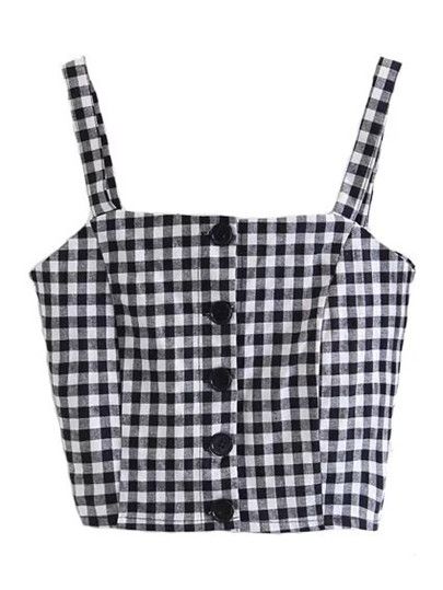 Single Breasted Checkered Cami Top Strap Crop Top, Diy Fashion Clothing, Crop Top Outfits, Dream Clothes, Sewing Clothes, Cute Tops, Lany, Diy Fashion