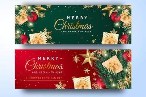 Christmas sale banner pack | Free Vector #Freepik #freevector #christmas #christmas-tree #sale #christmas-banner Banner Christmas Design, Christmas Facebook Banner, Christmas Banner Design, Christmas Sale Banner, Christmas Party Banner, Banner Design Templates, Wine Ideas, Pc Photo, Christmas Image