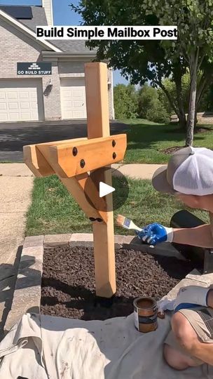 looking for mailbox ideas? #mailbox #gobuildstuff | By Go Build StuffFacebook Simple Mailbox Post, Multiple Mailbox Post Ideas, Mailbox Post Ideas Diy, Diy Mailbox Post, Diy Mailbox Ideas, Mail Box Ideas, Mailbox Post Ideas, Double Mailbox, Creative Mailbox Ideas