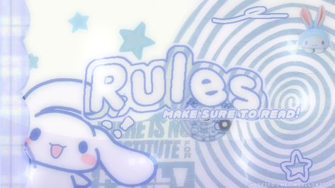 Rules Aesthetic Banner, Cinnamoroll Discord Banner Gif, Discord Rules Template, Cinnamoroll Headers, Cinamoroll Banner Gif, Gfx Background Cinnamoroll, Cinnamoroll Banner, Cute Discord Server Icons, Rules Banner