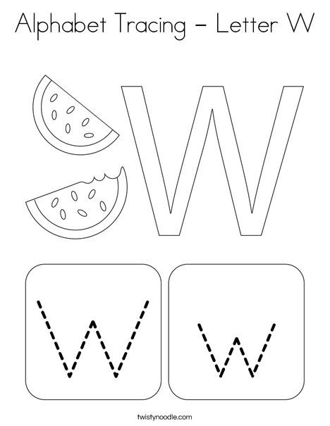 Letter W Tracing Worksheets, Letter W Coloring Page, Preschool Sheets, W Coloring Page, Letter W Activities, Twisty Noodle, Tracing Worksheets Preschool, Worksheets Preschool, Letter Activities