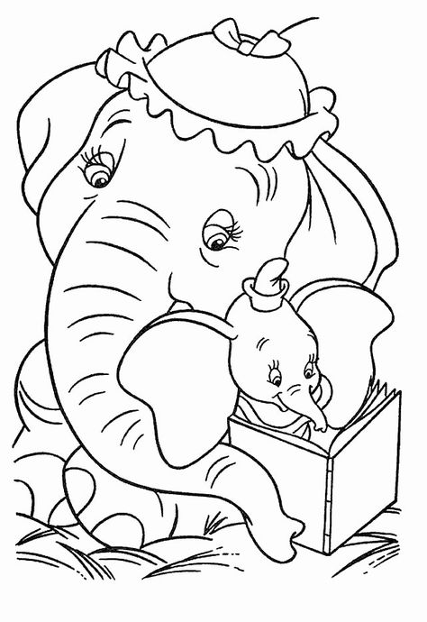 Dumbo Coloring Pages - Best Coloring Pages For Kids Dumbo Painting Easy, Dumbo Coloring Pages, Dumbo Drawing, Dumbo Movie, Laughing Colors, Mom Coloring Pages, Best Coloring Pages, Train Coloring Pages, Book Reports