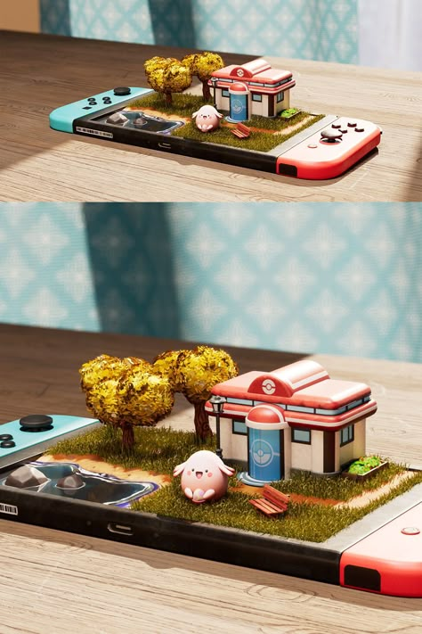 This #FanartFriday, we’re winding down with some video games in Johannes Grün’s, “Pokecenter Switch” #SpeedTree #Maya #Substance3D #ZBrush #Nuke #3D #CG #Cute #Diorama #Pokemon #Stylized #WeekendAdventure #GameArt #Fanart #GottaCatchEmAll #Chansey #Nintendo #StudentWork #PIXLVISN Video Game Diorama, Nintendo Decor, Pokemon Terrarium, Game Level Design, 3d Pokemon, Pokemon Jewelry, Model Training, Scary Drawings, Matchbox Art