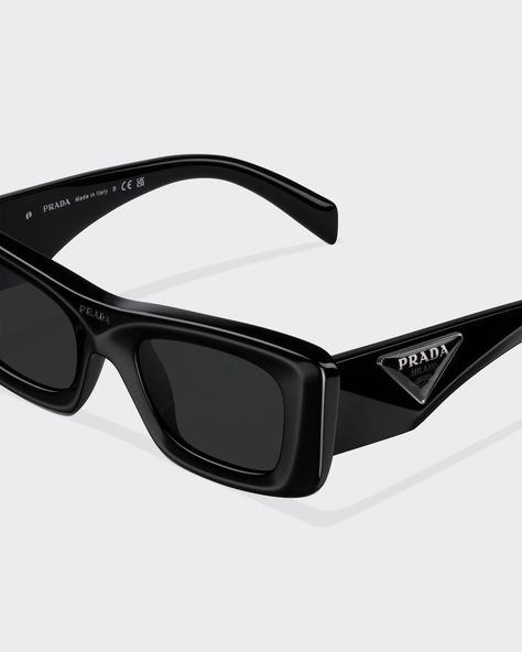 Prada Sunglasses Cat Eye, Cap Men Fashion, Luxurious Outfits, Y2k Glasses, Prada Glasses, Gray Lenses, Trendy Glasses, Black Cat Eye Sunglasses, Prada Eyewear