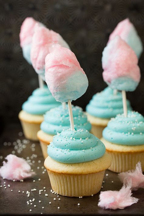 Trending Cupcakes, Hockey Fundraiser, Nye Desserts, Flavored Buttercream, Cotton Candy Cupcakes, Cotton Candy Party, Candy Cupcakes, Summer Cupcakes, Cake Ball