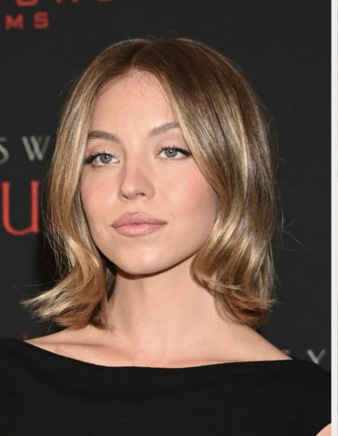 Dark Blonde Highlights Short Hair, Amanda Seyfried Bangs, Blonde Bob Lowlights, Drew Barrymore Hair Short, Dark Blonde Bob With Bangs, Dark Blonde Hair Bob, Dark Blonde Bob Hairstyles, Shoulder Length Dark Blonde Hair, Sydney Sweeney Short Hair