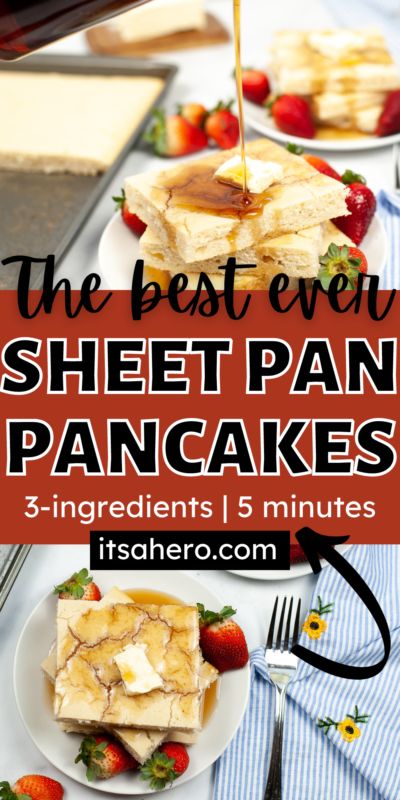 These easy weekday (or weekend) morning sheet pan pancakes are the perfect way to make pancakes for a crowd! No more standing over a griddle! Pancakes In A 9x13 Pan, Sheet Pan Boxed Pancakes, Krusteaz Sheet Pan Pancakes, Box Pancake Mix Sheet Pan, Sheet Pan Pancakes With Aunt Jemima, Sheet Pan Pancakes Hungry Jack, Sheet Pan Pancakes Krusteaz, Sheet Pan Pancakes Easy, Sheet Pan Pancakes From Scratch