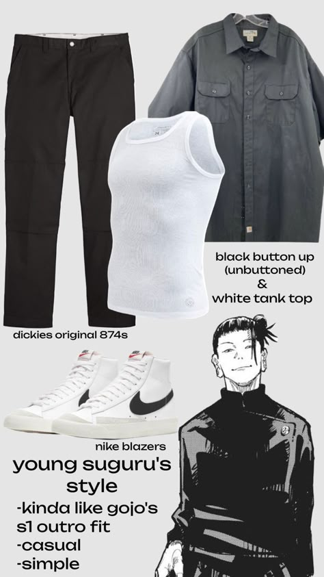 #suguru #jjk #style #outfitinspo Jjk Inspired Outfits, Jjk Outfit Ideas, Jjk Fashion, Anime Style Clothes, Jjk Outfit, Guys Fashion Casual, Minimalist Fashion Men, Anime Inspired Outfits, Street Style Outfits Men