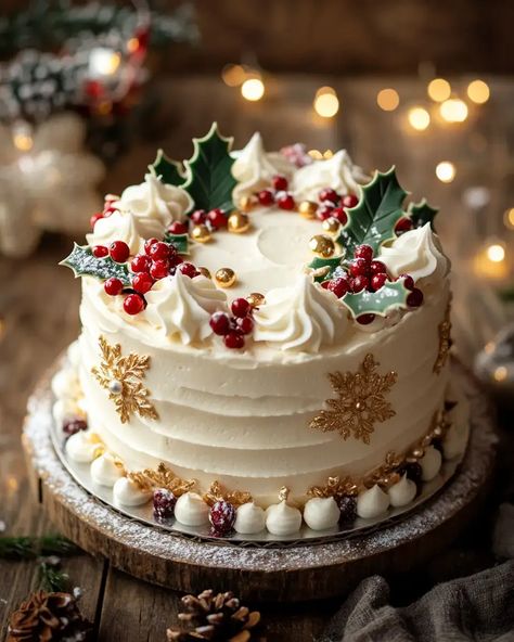 Make this Christmas Cake your holiday showstopper! Spiced layers, fluffy frosting, and festive decorations make it the perfect dessert. Bake it today and share the joy with friends and family! 🎄 Easter Cakes Ideas, Lego Cake Ideas, Merry Christmas Drawing, Buttermilk Frosting, Cake Lego, Homemade Christmas Cake, Winter Torte, Deco Cupcake, Creative Cake Ideas