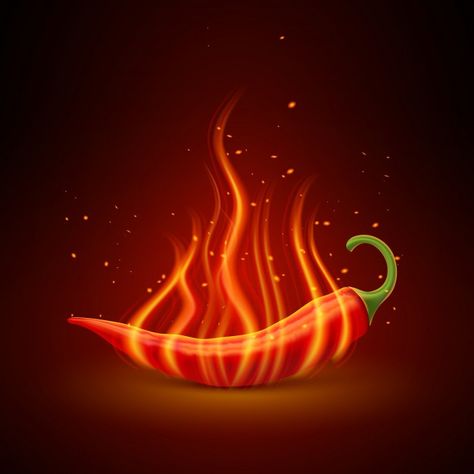 Red chili pepper realistic single object... | Free Vector #Freepik #freevector #background #food #icon #restaurant Red Chili, Hot Chili, Chili Pepper, Graphic Resources, Chili, Red, Design