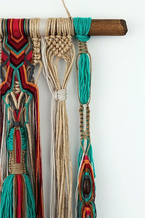 JIJIBO wall hanging unique boho macrame with beads and knots Macrame With Beads, Art Macramé, Makramee Diy, Warm Colours, Macrame Wall Art, Boho Wall Hanging, Boho Macrame, Hanging Macrame, Micro Macramé