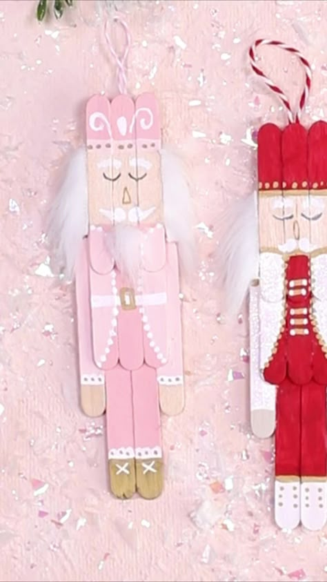 🎄 POPSICLE STICK NUTCRACKERS 🎄 This is a quick and easy Christmas craft for everyone. Full tutorial link in comments. #christmascrafts #popsiclestickcrafts #diychristmas #diycrafts #diyornaments #nutcrackers | The Craft Patch | Seven-In-Music · Christmas Fairytale Popsicle Stick Nutcracker Craft, Popsicle Nutcracker Ornament, Christmas Crafts Popsicle Sticks, Christmas Fairytale, Diy Nutcracker, Clothespin Crafts Christmas, Popsicle Stick Christmas Crafts, Nutcracker Party, Easy Christmas Craft