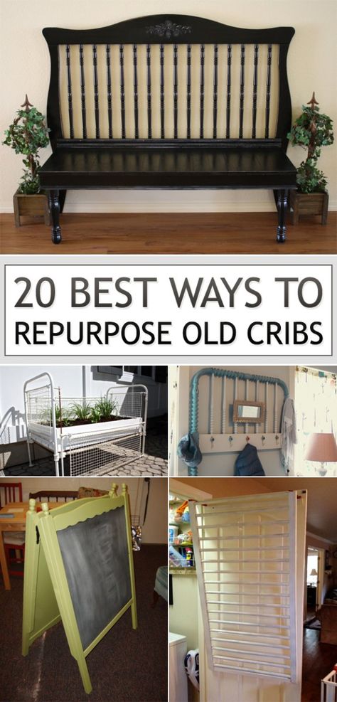 Wow! This is a great list of amazing ways to repurpose baby cribs- a piece of furniture that you only use for a few years. They are a great item to donate and hand down to other family members or f… Old Cribs, Diy Crib, Refurbished Furniture, Recycled Furniture, Trendy Baby, Flipping Furniture, Redo Furniture, Nursery Furniture, Repurposed Furniture