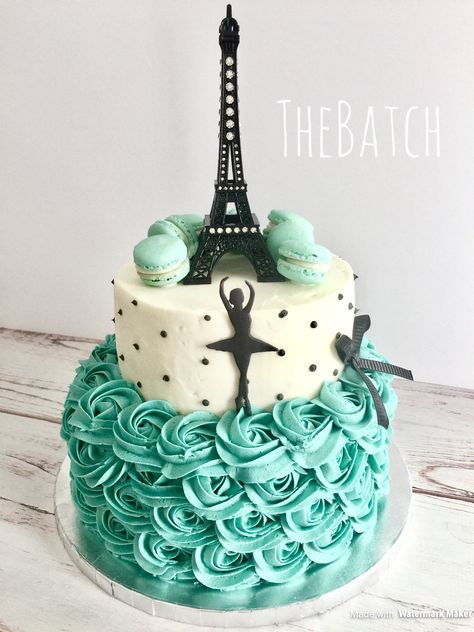 Dance Cake Ideas, Birthday Cake Ideas For Teens, Dance Birthday Cake, Paris Birthday Cake, France Cake, Ballet Birthday Cakes, Paris Birthday Cakes, Cakes For Teenagers, Dance Cake