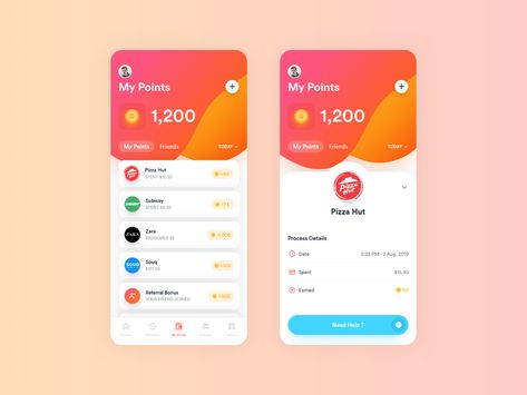 Echo - My Points by Abdallah Mostafa on Dribbble Points Design, Mobile Banking App, Dashboard Mobile, Redeem Points, Banking App, Coupon Apps, Spice It Up, Mobile Banking, Application Design