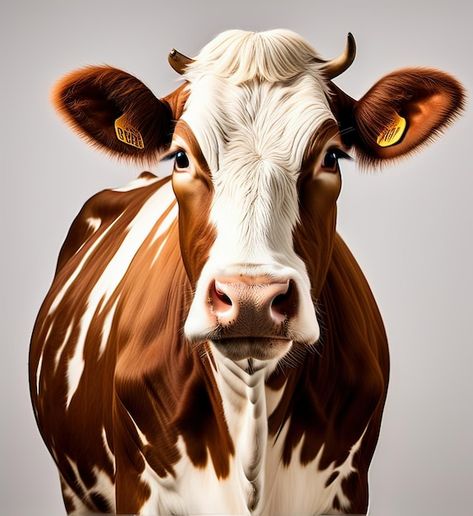 Photo closeup portrait of a brown and wh... | Premium Photo #Freepik #photo Cow Images, White Cows, Cow Portrait, Iphone Wallpaper Photography, Closeup Portrait, Cow Photos, Dj Images Hd, Wallpaper Photography, Cow Face