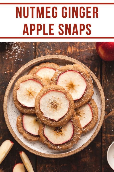 Mrs Beans Nutmeg Ginger Apple Snaps, Nutmeg Ginger Apple Snaps, Apple Ginger Cookies, Apple Ginger Snap Cookies, Ginger Apple Snaps, Apple Snap Cookies, Mr Fox Cookies, Nutmeg Ginger Apple Snaps Recipe, Apple Slice Cookies