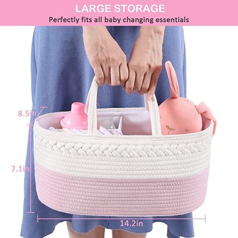 Amazon.com : Baby Diaper Caddy - ABenkle Nursery Storage Bin Tote Bag for Girls, Changing Table and Car Organizer for Diapers, Baby Wipes, Gift Baskets for Baby Shower(Pink) : Baby Newborn Gift Basket, Diaper Storage, Diaper Organization, Diaper Caddy, Caddy Organizer, Storage Caddy, Baby Baskets, Car Organizer, Nursery Storage