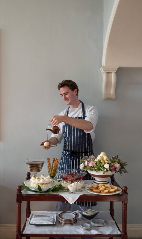 The dessert trolley that helped define Ballymaloe Desserts | food | Agenda | Phaidon Coffee Trolley, Food Stations Wedding, French Catering, Pastry Buffet, Bread Service, Ballymaloe Cookery School, Fruit Fool, Dessert Cart, Food Trolley