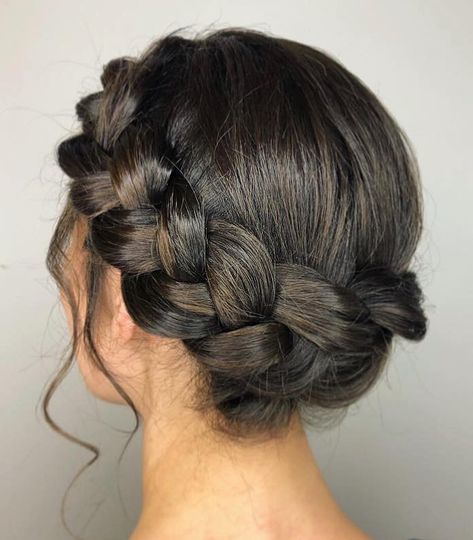 Crown Bun Hairstyles, Braid Crown Updo, Braid Around Head Crowns, Crown Braid Wedding Hair, Crown Braid With Curls, Coronet Braid, Anya Hair, Paint Ideas 2023, Aesthetic Hair Color