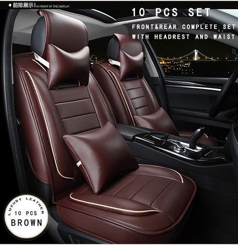 Luxury PU leather car seat cover for ford focus fiesta fusion chevrolet cruze Malibu front&rear 5 seat Brown/Beige/Red Malibu Car, Interior Design School, Leather Car Seat Covers, Car Seat Cover Sets, Car Seat Cushion, Fit Car, Car Seat Cover, Car Seat Covers, Brand Designer