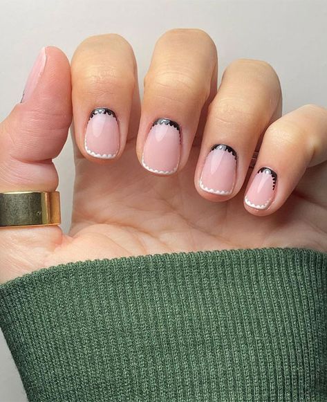 scalloped french tips, French tips, french tip nails, irregular french manicure, scalloped white tip nails French Nail Set, Short French Manicure, Round Nail Designs, Elegant Wedding Nails, Short Pink Nails, Classic Nail Art, Classy Nail Art Ideas, Oval Shaped Nails, White Tip Nails