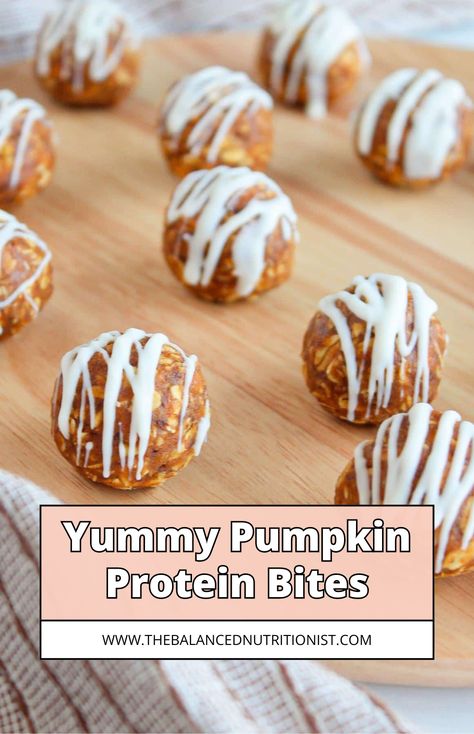 Enjoy these pumpkin protein balls with white chocolate, a healthy fall treat packed with pumpkin pie spice and protein powder. These no bake pumpkin balls make perfect energy bites and fall snacks. Easy to make and homemade, they’re the ideal snack for a quick boost! No Bake Pumpkin Balls, Protein Balls No Bake, Snacks Easy To Make, Pumpkin Protein Balls, Pumpkin Energy Balls, Protein Energy Bites, Packed Snacks, Chocolate Protein Balls, Oats Protein