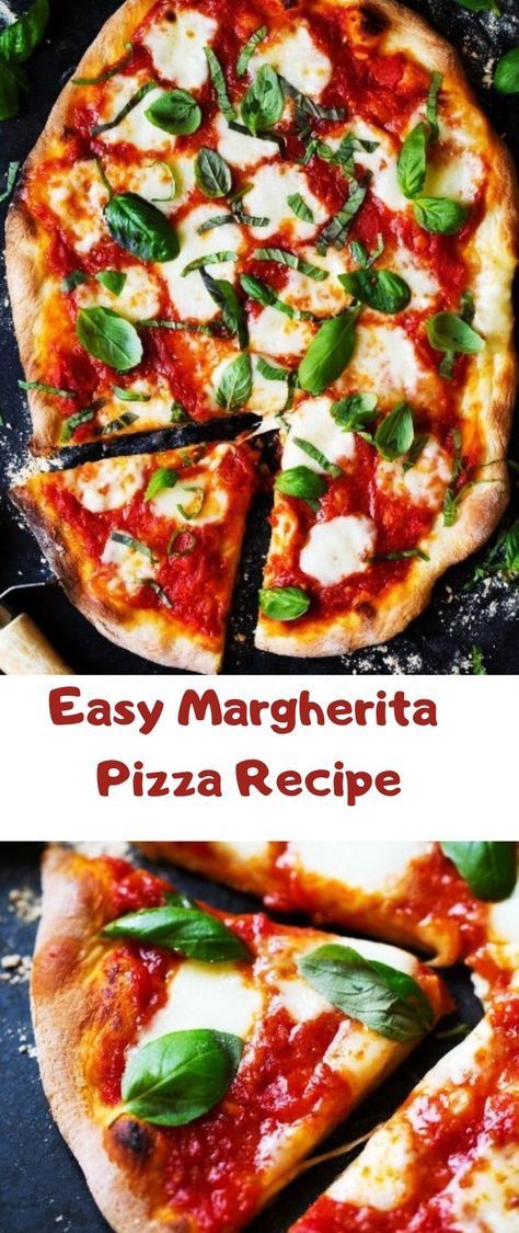 Easy Margherita Pizza | Quick and Easy Recipe Margherita Pizza Recipe Easy, Margherita Pizza Recipe, Basil Pizza, Vegetarian Ideas, Mozzarella Pizza, Healthier Meals, Flat Breads, Mozzarella Recipes, Meatless Recipes