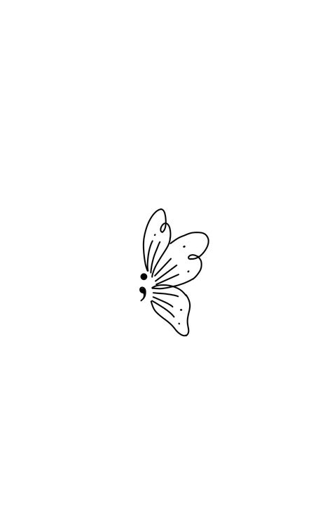 Apostrophe Tattoo Ideas, Butterfly With Semicolon, Butterfly Semicolon, Dedication Tattoos, Book Dedication, Tato Minimal, Basic Tattoos, Cute Hand Tattoos, Semicolon Tattoo