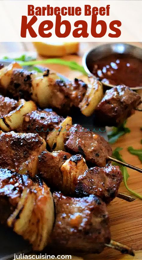 Barbecue Beef Kebabs Beef Skewers Marinade, Beef Kabob Marinade, Beef Barbecue, Steak Kebabs, Cooking Friends, Beef Kebabs, Kebabs On The Grill, Beef Kabobs, Beef Skewers